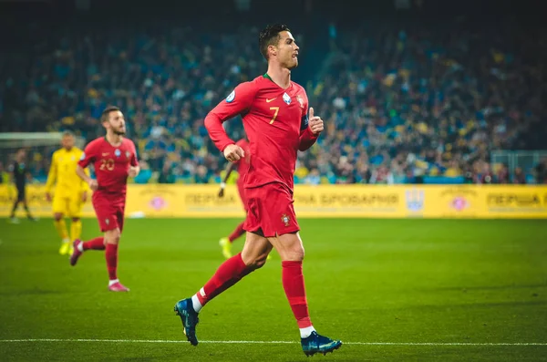 Kiev Ukraina Oktober 2019 Cristiano Ronaldo Uefa Euro 2020 Kvalificerande — Stockfoto