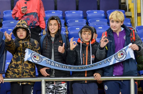 Kharkiv Ukraine September 2019 Manchester City Football Fans Stadium Support — Stock Photo, Image