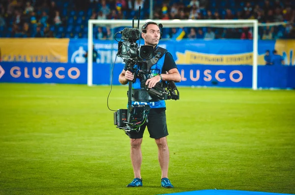 Dnipro Ukraine September 2019 Operartor Cameraman Friendly Match National Team — 图库照片