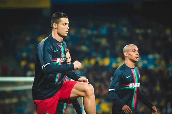 Kyjev Ukrajina Října 2019 Cristiano Ronaldo Trénink Během Kvalifikačního Utkání — Stock fotografie