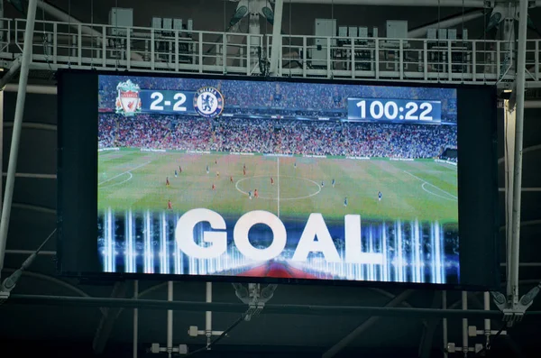 Estambul Turquía Agosto 2019 Marcador Estadio Durante Partido Final Supercopa —  Fotos de Stock