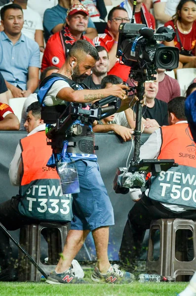 Istambul Turquia Agosto 2019 Operador Operador Câmara Durante Partida Das — Fotografia de Stock