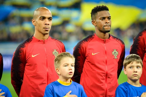 Kyiv, Ukrayna - 14 Ekim 2019: Uefa Euro 2020 ön eleme maçında Ukrayna milli takımı Ukrayna milli takımı Ukrayna ile oynamıştır.