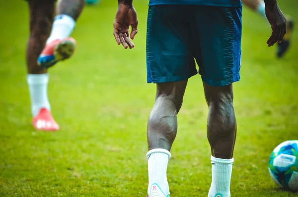 Istanbul Turchia Agosto 2019 Allenamento Calcio Con Pallone Parte Calciatori — Foto Stock