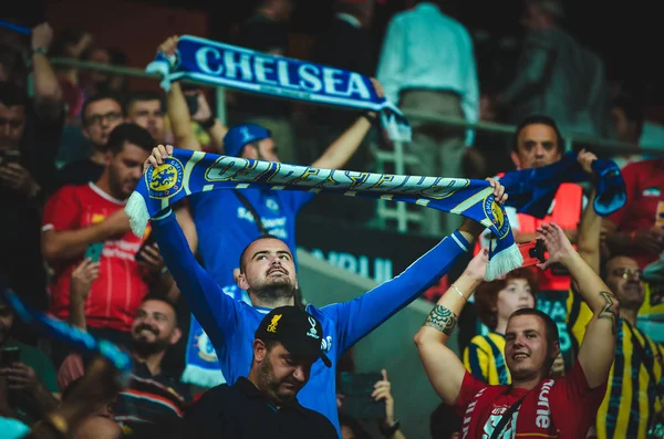 Istambul Turquia Agosto 2019 Torcedores Espectadores Chelsea Football Durante Partida — Fotografia de Stock