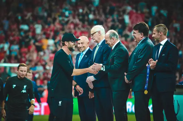 Istanbul Turkey August 2019 Jurgen Klopp Receives Gold Medals Uefa — Zdjęcie stockowe