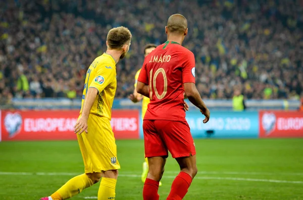 Kiev Oekraïne Oktober 2019 Joao Mario Speler Tijdens Kwalificatiewedstrijd Uefa — Stockfoto