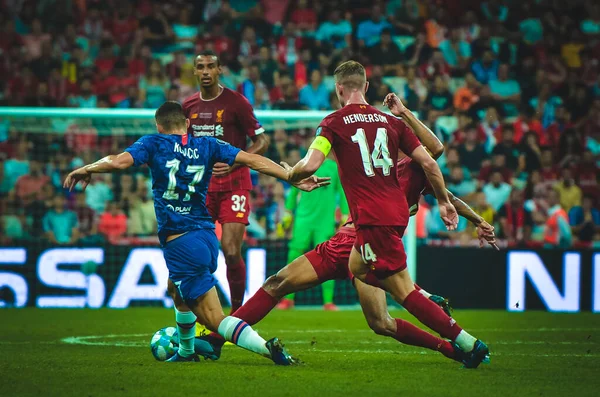 Istanbul Turkey August 2019 Mateo Kovacic Jordan Henderson Uefa Super — Stock Fotó