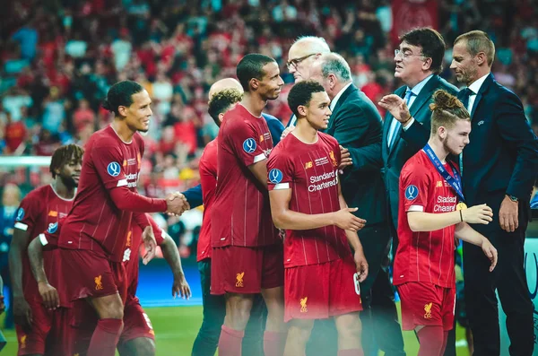 Istanbul Turkey August 2019 Liverpool Football Players Get Gold Medals — Φωτογραφία Αρχείου