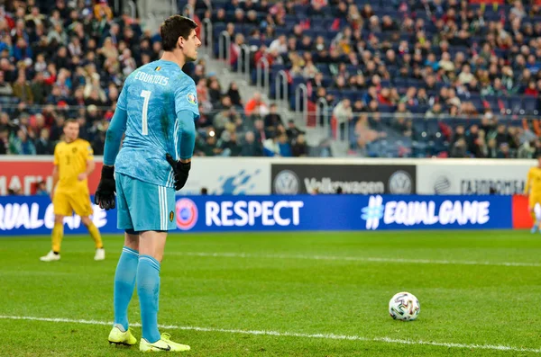 SAINT-PETERSBURG, RUSSIA - November 16, 2019: Thibaut Courtois player during UEFA EURO 2020 qualifying match between national team Russia against Belgium national team, Russia
