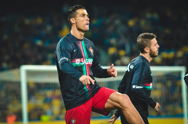 Kyjev Ukrajina Října 2019 Cristiano Ronaldo Trénink Během Kvalifikačního Utkání — Stock fotografie