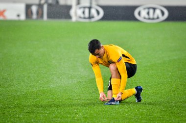 Lviv, Ukrayna - 28 Kasım 2019: Uefa Avrupa Ligi (Ukrayna) - Wolfsburg (Almanya), Ukrayna