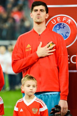SAINT-PETERSBURG, RUSSIA - November 16, 2019: Thibaut Courtois player during UEFA EURO 2020 qualifying match between national team Russia against Belgium national team, Russia