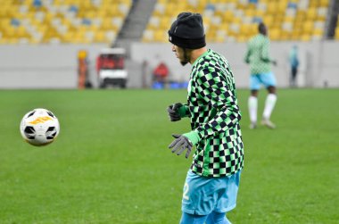 Lviv, Ukrayna - 28 Kasım 2019: William ve Football player antrenman oturumu sırasında Alexandria - Wolfsburg (Almanya), Ukrayna