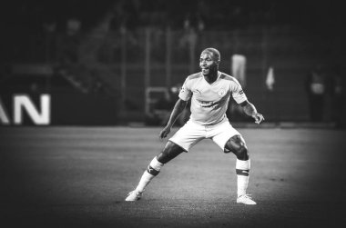 KHARKIV, UKRAINE - September 18, 2019: Raheem Sterling player during the UEFA Champions League match between Shakhtar Donetsk vs Manchester City (England), Ukraine