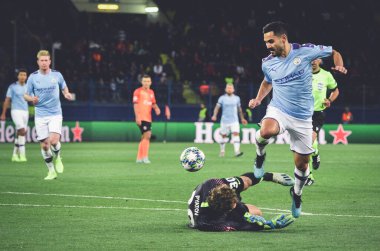 KHARKIV, UKRAINE - September 18, 2019: Ilkay Gundogan player during the UEFA Champions League match between Shakhtar Donetsk vs Manchester City (England), Ukraine