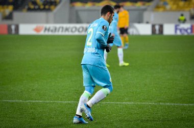 Lviv, Ukrayna - 28 Kasım 2019: Alexandria (Ukrayna) ile Wolfsburg (Almanya) arasındaki Uefa Avrupa Ligi karşılaşmasında William oyuncu