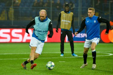 KHARKIV, UKRAINE - December 11, 2019: Andrea Masiello player during the UEFA Champions League match between Shakhtar vs Atalanta Bergamasca Calcio BC (Italy), Ukraine