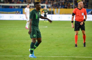 DNIPRO, UKRAINE - September 10, 2019: Oghenekaro Etebo player during the friendly match between national team Ukraine against Nigeria national team, Ukraine