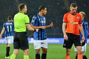 KHARKIV, UKRAINE - December 11, 2019: Referee Felix Zwayer player during the UEFA Champions League match between Shakhtar vs Atalanta Bergamasca Calcio BC (Italy), Ukraine