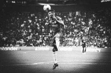 Istanbul, Turkey - August 14, 2019: Jorginho player during the UEFA Super Cup Finals match between Liverpool and Chelsea at Vodafone Park in Vodafone Arena, Turkey