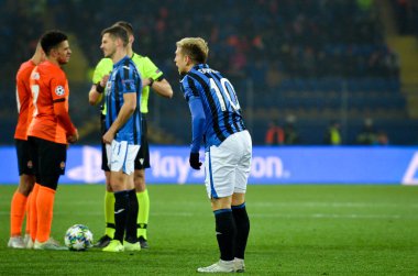 KHARKIV, UKRAINE - December 11, 2019: Papu Gomez player during the UEFA Champions League match between Shakhtar vs Atalanta Bergamasca Calcio BC (Italy), Ukraine