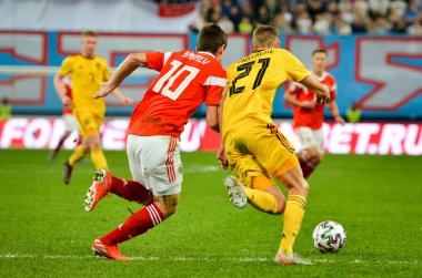 SAINT-PETERSBURG, RUSSIA - November 16, 2019: Timothy Castagne player during UEFA EURO 2020 qualifying match between national team Russia against Belgium national team, Russia
