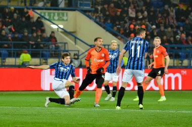 KHARKIV, UKRAINE - December 11, 2019: Remo Freuler player during the UEFA Champions League match between Shakhtar vs Atalanta Bergamasca Calcio BC (Italy), Ukraine