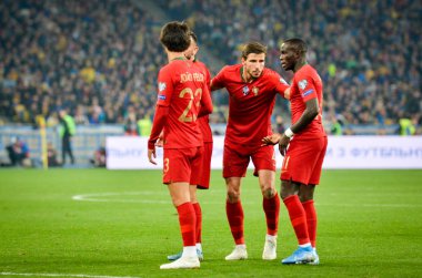 Kyiv, Ukrayna - 14 Ekim 2019: Uefa Euro 2020 ön eleme maçında Joao Felix oyuncusu Ukrayna milli takımı Ukrayna milli takımı Ukrayna 'ya karşı