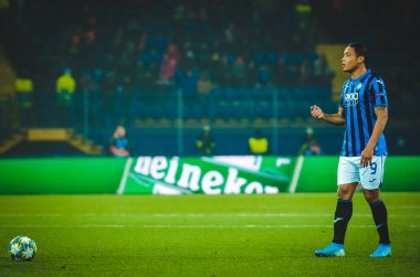 KHARKIV, UKRAINE - December 11, 2019: Luis Muriel player during the UEFA Champions League match between Shakhtar vs Atalanta Bergamasca Calcio BC (Italy), Ukraine