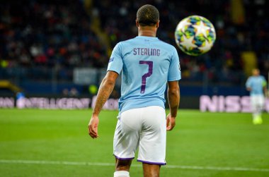 KHARKIV, UKRAINE - September 18, 2019: Raheem Sterling player during the UEFA Champions League match between Shakhtar Donetsk vs Manchester City (England), Ukraine