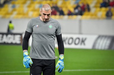 LVIV, UKRAINE - November 07, 2019: Stephane Ruffier during the UEFA Europa League match between Alexandria (Ukraine) vs AS Saint Etienne (France), Ukraine