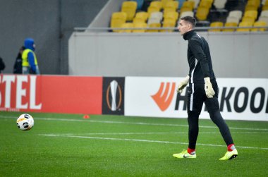 Lviv, Ukrayna - 28 Kasım 2019: Uefa Avrupa Ligi (Ukrayna) - Wolfsburg (Almanya), Ukrayna