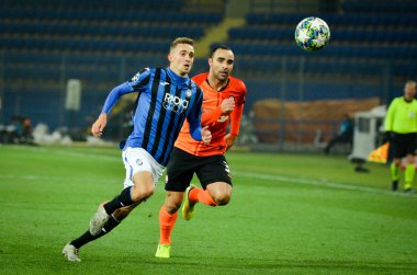 KHARKIV, UKRAINE - December 11, 2019: Timothy Castagne player during the UEFA Champions League match between Shakhtar vs Atalanta Bergamasca Calcio BC (Italy), Ukraine