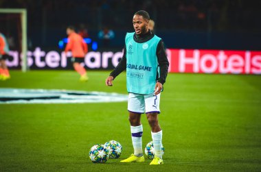 KHARKIV, UKRAINE - September 18, 2019: Raheem Sterling player during the UEFA Champions League match between Shakhtar Donetsk vs Manchester City (England), Ukraine