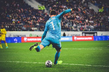 SAINT-PETERSBURG, RUSSIA - November 16, 2019: Thibaut Courtois player during UEFA EURO 2020 qualifying match between national team Russia against Belgium national team, Russia