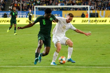 DNIPRO, UKRAINE - September 10, 2019: Ola Aina player during the friendly match between national team Ukraine against Nigeria national team, Ukraine