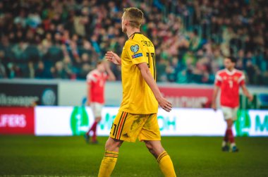 SAINT-PETERSBURG, RUSSIA - November 16, 2019: Timothy Castagne player during UEFA EURO 2020 qualifying match between national team Russia against Belgium national team, Russia
