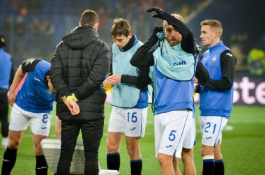 KHARKIV, UKRAINE - December 11, 2019: Andrea Masiello player during the UEFA Champions League match between Shakhtar vs Atalanta Bergamasca Calcio BC (Italy), Ukraine
