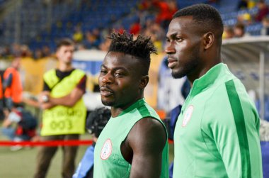 DNIPRO, UKRAINE - September 10, 2019: Nigeria Football player during the friendly match between national team Ukraine against Nigeria national team, Ukraine