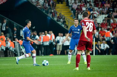 Istanbul, Turkey - August 14, 2019: Pedro during the UEFA Super Cup Finals match between Liverpool and Chelsea at Vodafone Park in Vodafone Arena, Turkey