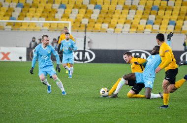 Lviv, Ukrayna - 28 Kasım 2019: Uefa Avrupa Ligi (Ukrayna) - Wolfsburg (Almanya) - Ukrayna maçı sırasında Josuha Guilavogui oyuncusu