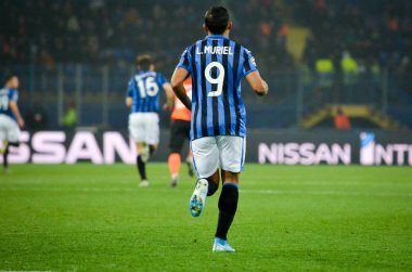 KHARKIV, UKRAINE - December 11, 2019: Luis Muriel player during the UEFA Champions League match between Shakhtar vs Atalanta Bergamasca Calcio BC (Italy), Ukraine