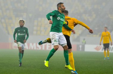 LVIV, UKRAINE - November 07, 2019: Loic Perrin player during the UEFA Europa League match between Alexandria (Ukraine) vs AS Saint Etienne (France), Ukraine