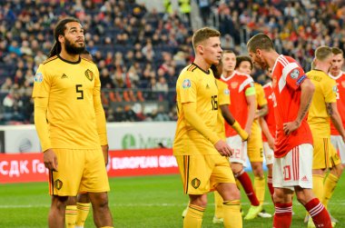 SAINT-PETERSBURG, RUSSIA - November 16, 2019: Jason Denayer player during UEFA EURO 2020 qualifying match between national team Russia against Belgium national team, Russia
