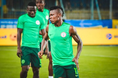 DNIPRO, UKRAINE - September 10, 2019: Samuel Kalu player during the friendly match between national team Ukraine against Nigeria national team, Ukraine