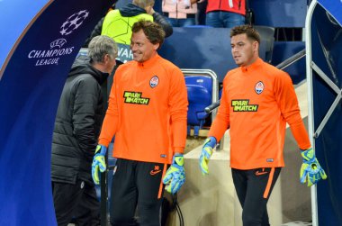 KHARKIV, UKRAINE - September 18, 2019: Andrey Pyatov during the UEFA Champions League match between Shakhtar Donetsk vs Manchester City (England), Ukraine