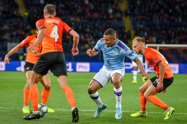 KHARKIV, UKRAINE - September 18, 2019: Gabriel Jesus player during the UEFA Champions League match between Shakhtar Donetsk vs Manchester City (England), Ukraine