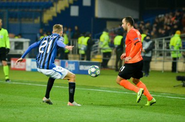 KHARKIV, UKRAINE - December 11, 2019: Timothy Castagne player during the UEFA Champions League match between Shakhtar vs Atalanta Bergamasca Calcio BC (Italy), Ukraine