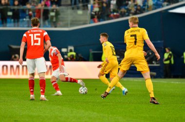 SAINT-PETERSBURG, RUSSIA - November 16, 2019: Kevin De Bruyne player during UEFA EURO 2020 qualifying match between national team Russia against Belgium national team, Russia